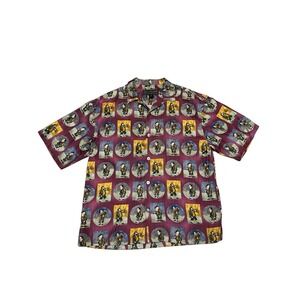 Guy Buffet 100% Silk Hawaiian Golfer Themed Men's Rare Button Up Size M